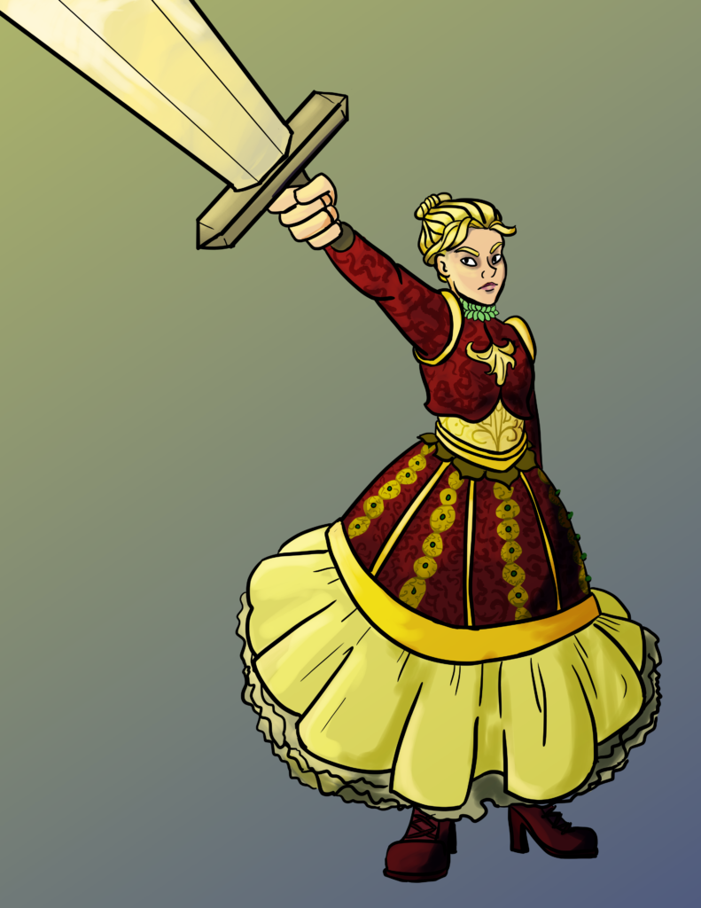 Larah fancy dress with sword